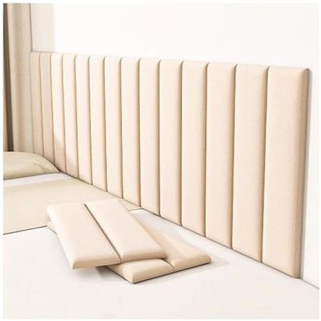 Paneles de Pared tapizados autoadhesivos, Acolchado anticolisión para cabecero de Cama, Ideal para Sala de Juegos y Dormitorio (Blanco Invierno, 70 x 23 cm, 4 Unidades)