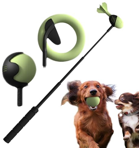 Pet Tennis Ball Thrower – Tennisballwerfer für Hunde | Fetch Sport Tenis Game | Kugelwerfer mit Griff Nicht rutschend einziehbar für Welpen Teniswerfer mit Langer Distanz Po