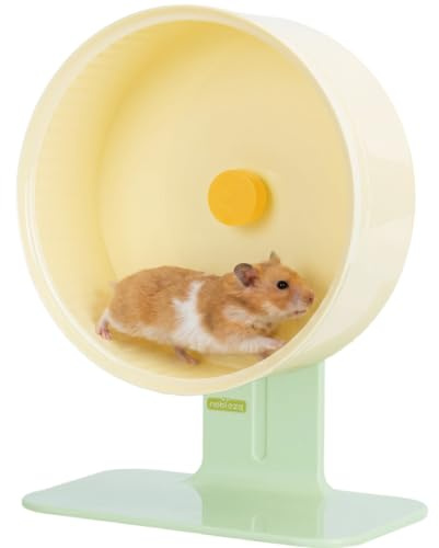 Nobleza Hamsterrad 22 cm, Leises Laufrad für Hamster | höhenverstellbar, mit stabilem Standfuß und lückenloser Laufbahn, Hamsterzubehör für Zwerghamster, Goldhamster und Rennmäuse