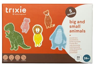 Trixie Puzzle Spielzeug - Große und kleine Tiere Puzzlebox 5 Stück