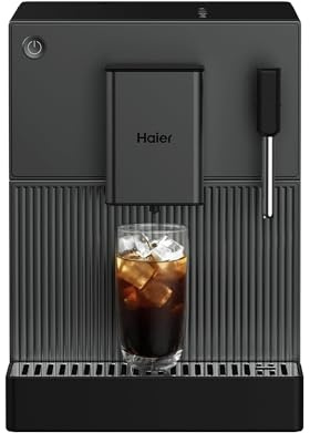 Haier Macchina da Caffè Compatta | Automatica con Macinacaffè | 6 Programmi Caffè, 5 Livelli Macinatura, Montalatte, Auto-Pulizia, Dose Personalizzabile, Cucine Piccole