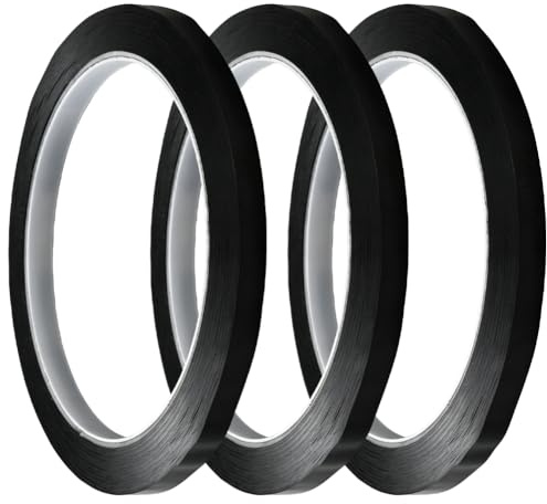CRASPIRE 3 Rolls 150 m x 6 mm Black Window Tints Guide Line Tape Kit Self Adhesive Paint Protection Film Tint Tape Glass Marking Car Auto Window Tinting Application Project DIY Art