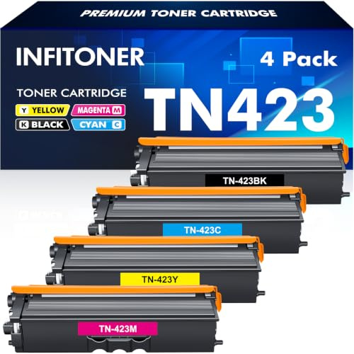 TN423 MFC-L8690CDW Toner Kompatibel für Brother TN-423 TN 423 4er-Pack | HL-L8260CDW DCP-L8410CDW HL-L8360CDW MFC-L8900CDW MFC 8690CDW TN-421 TN421 421 TN423BK TN423C TN423M TN423Y