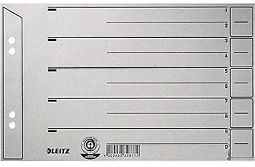 Leitz 1656-00-85 Trennblätter A5quer, 200g/qm Inh.100, grau,