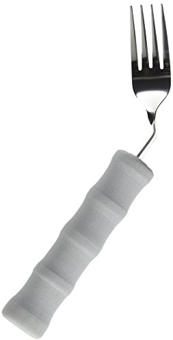 Homecraft, couverts, fourchettes, manche en mousse, courbée, légère, facilite la préhension, évite la torsion du poignet, personnes âgées, handicapées ou souffrant d’arthrite, favorise l’autonomie.