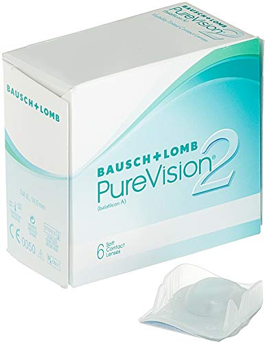 Bausch + Lomb PureVision 2 Monatslinsen, sehr dünne sphärische Kontaktlinsen, weich, 6 Stück / BC 8.6 mm / DIA 14 / -5,50 Dioptrien