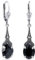 Jugendstil Ohrringe Schwarz Silber Markenkristalle Jet NOBEL SCHMUCK