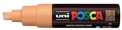 Uni Posca Marker Stift PC-8K Malstift Glasstift Breite Spitze 8.00mm Hellorange