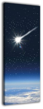 wandmotiv24 Leinwandbild Panorama Nr. 329 Sternschnuppe 100x40cm, Keilrahmenbild, Bild auf Leinwand, Himmel Nacht Stern