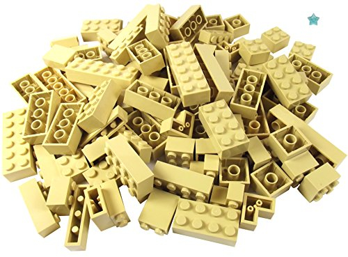 LEGO® - 100 Legosteine in verschiedenen Größen - Seltene Steine enthalten! - Neuware (Beige) Bausteine für kreatives Bauen, Lernspielzeug, Geschenk für Mädchen und Jungen ab 3 Jahren