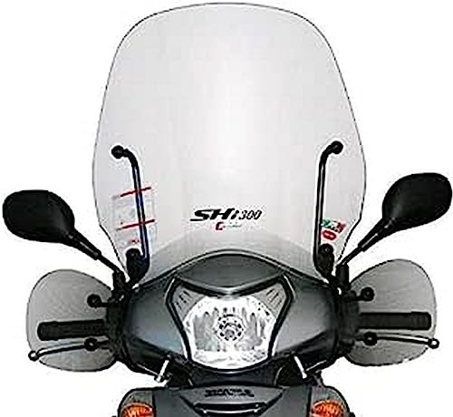 Faco Parabrezza con paramani completo di attacchi (3pz) Trasparente per Honda-SH 300 i dal 2007 fino al 2010