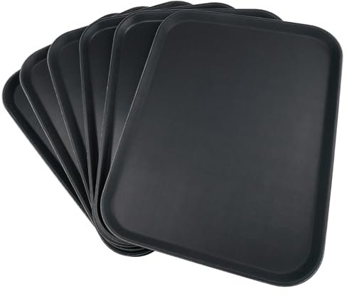 Grunwerg Non-Slip Rectangular Food Tray with High Grip Rubber Surface, 50 x 37cm, Pack of 1