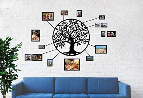 Wandkunst aus Metall, Baumkunst des Lebens, Familienzeichen, Baum aus Metall, Wanddekoration, Heimdekoration, Familiendekoration (44 x 46 cm)