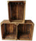Cajas de madera flameadas en práctico juego de 3 unidades, 50 x 40 x 30 cm: cajas de fruta originales y vintage, cajas de manzanas de la antigua tierra para la construcción de muebles o decoración