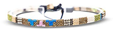 Made by Nami Surfer Fußband Herren & Damen - Dünnes Boho Ethno Hippie Fußkettchen - Handmade Strand Festival Accessoires - 100% Wasserfest & Verstellbar - 100% Ökologische Baumwolle (Safari)