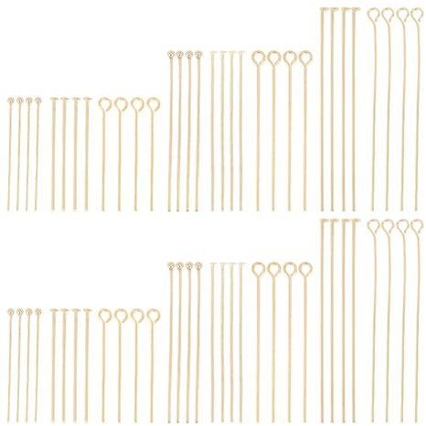 UNICRAFTALE 8 Styles 240-Tlg. Ösenstifte Aus Edelstahl Goldene Kugelkopfstifte 30-50-Mm-Kopfstifte Offene Augenstifte Für Schmuckfundamente Komponenten Für Kunsthandwerksprojekte