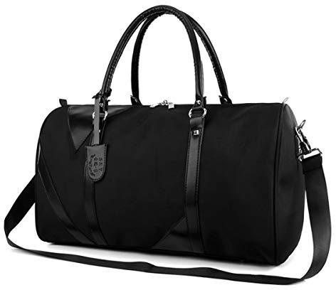 Vohoney Sporttasche Reisetasche Weekender Schwimmtasche Umhängetaschen Tasche für Sport Fitness Fitnessstudio Reisetasche Seesack mit Schuhfach Schwarz Sporttaschen