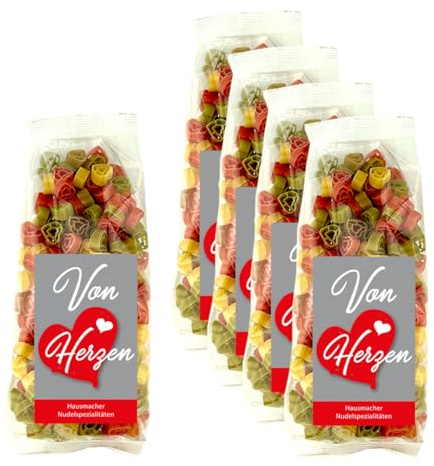5x 250 g Nudeln Von Herzen Gastgeschenk Kundengeschenk