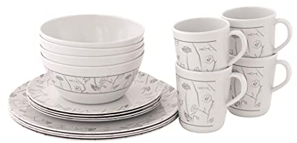 Outwell Melamin Geschirrset Dahlia für 4 Personen