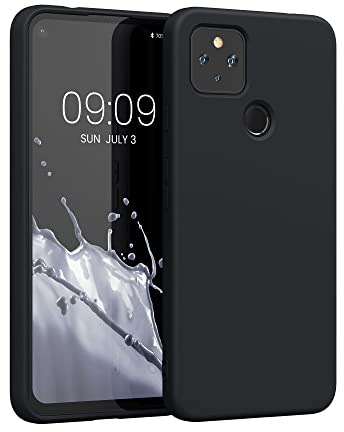 kwmobile Custodia Compatibile con Google Pixel 4a 5G Cover - Back Case per Smartphone in Silicone TPU - Protezione Gommata - nero matt