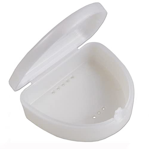 Slim Orthodontic Dental Case - Colour & Glitter Choices for Retainers, Bleaching Trays, Dentures & More (White)