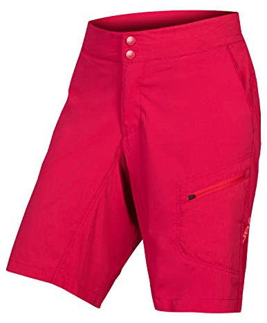 Endura Damen Hummvee Lite Mountain Bike Baggy Cycling Short with Liner Kurze Hose, Beere, X-Large