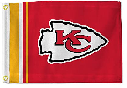 Rico Industries NFL Kansas City Chiefs Stripes Flagge, 30,5 x 43,2 cm, doppelseitig, ideal für Boot, Golfwagen, Zuhause usw.