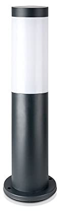 ENERGMiX Wegeleuchte Wegelampe Gartenleuchte mit Edelstahlgehäuse IP44 E27 Fassung Grau 45CM