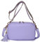 FANDARE Sac à bandoulière pour Femme en Cuir PU Sac Besace Sac Porté épaule Sacs à bandoulière avec Deux Bandoulières Sac d'épaule pour Voyage Cyclisme Sling Crossbody Bag Sac de Messenger Violet