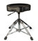 Fame D9006 Drumhocker, Profi Sattel-Design, Kunstlederbezug, Hydraulische Höhenverstellung 47-66cm, Doppelstrebig, Vier Beine, Verchromtes Finish, Zusammenfaltbar