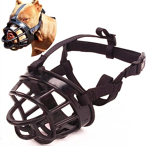 LATRAT Maulkorb für Hunde, verhindert Beißen, atmungsaktive Trainingsmaulkorb für kleine, mittlere und große Hunde, Größe 5