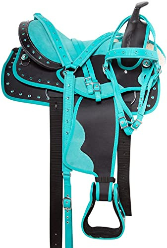 Western-Pferdesattel aus synthetischem Cordura, für Kinder und Erwachsene, 25,4 cm bis 45,7 cm, Sitztor- (27,9 cm Sitz)