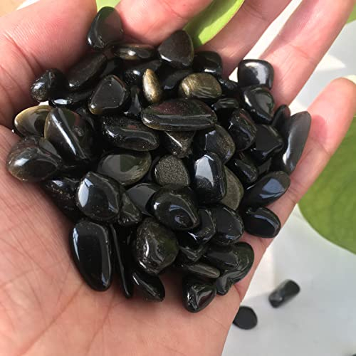 AZOOB Natürlicher schwarzer Obsidium-Kristallstein-Stein-Kies-Kristall-Aquarium-Blumen-Gartendekoration Natürliche Reiki-Dekoration ERTEYIN (Size : 2000g)
