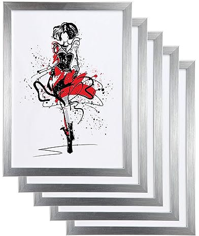IDEAL TREND 3er 5er Set FlexiFrame Leichter Blockprofil Kunststoff Bilderrahmen mit Plexiglas Plastikrahmen: Farbe: 5er Pack Silber | Format: 20x30