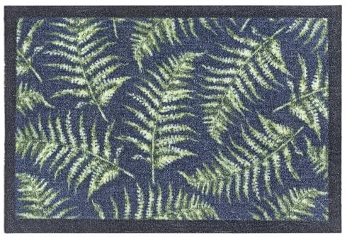 My Mat Fern Leaves, Nylon Indoor Pattern Washable Doormat for Hallway, Kitchen, Front Door 50x75cm