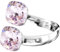 925 Sterling Silber Doppelt Kristall Ringe für Damen Verstellbarer mit Marken Kristalle - Glänzend Cubic Zirkonia Ring Fingerring Kommt in Schmuck Geschenk Box (Rosaline)