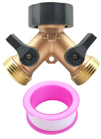 1 Piece 3/4Inch Water Pipe Y-Shaped Ball Valve 1 Roll of Sealing Tape, Y-Shaped Water Distributor With Control Valve Distributor, Faucet Interface, Suitable for Kitchen Lawn Washing Machine Dishwasher