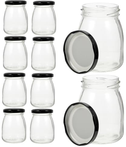 Zerodeko 10piezas Frascos De Vidrio Herméticos Para Almacenar Alimentos Para Postres Yogur y Cereales Con Tapa Diseño Práctico