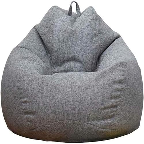 UGEFKMQ Outdoor Sitzsack Sitzsackbezug (Ohne Füllung), Riesiger Sitzsack-Pouf Aus Stoff Für Großes Sofa, Chaiselongue, Wohnzimmersessel Für Drinnen Und Draußen,Dunkelgrau,90Cm*110Cm