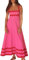 Generic Robe De Plage,Robe Femme Ete Robe Femme Chic Et Elegant Robe De Soiree Femme Robe Ceremonie Femme Robe Boheme Robe Longue Femme Bretelles Décontractée Imprimé Fleurs Robe De Bal(Rose Vif,S)