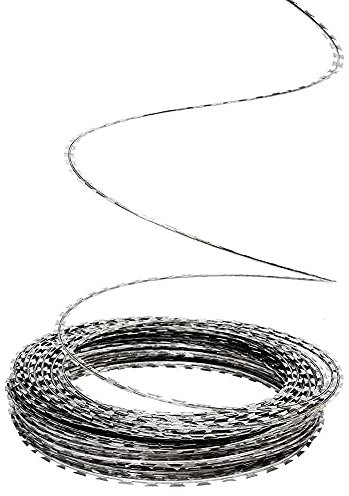 Sxlawesom Stacheldraht Stacheldraht, Stacheldraht mit Stachelband, Stacheldraht für Drahtzäune, Rollendurchmesser 45cm (Farbe : Silver, Größe : 45m)