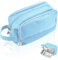 SLTAXAR Federmäppchen Jungen Mäppchen 4 Fächer Federmappe Hellblau Federtasche Große Kapazität Pencil Case Federtaschen Erwachsene Mit Reißverschluss Mäppchen Organizer für Schule & Büro