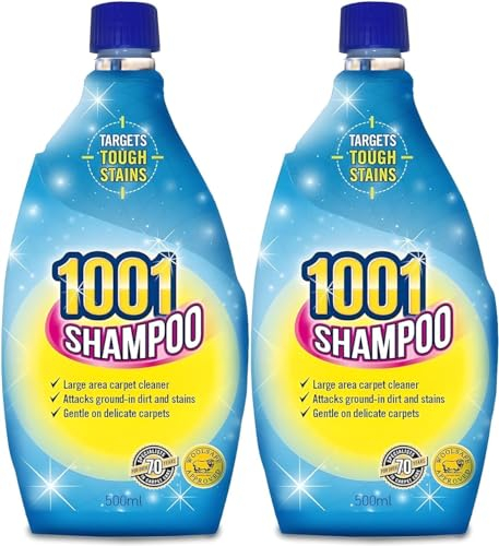 1001 Carpet Shampoo, Perfect For Large and High Traffic Areas, 500 ml & Carpet Machine Solution, Perfect For Large and High Traffic Areas, Gentle On Upholstery and Carpets, 500 ml