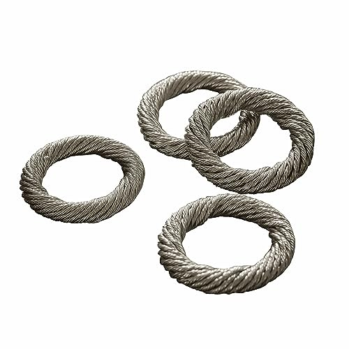 LOBERON Serviettenring 4er Set Alea, Edles Design, Zeitlos Schön, Tischdekoration, Tafelschmuck, Tischaccessoires, Eisen, silber
