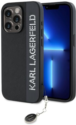 CG MOBILE Karl Lagerfeld KLHCP15LPSAKDGCK Hülle für iPhone 15 Pro 6.1 Schwarz hardcase Saffiano Rhinestones & Charm