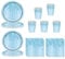 60 Pcs Baby Blue Party Tableware Set for Him Her,Girl,Women; Birthday, Wedding, Baby Shower; Sparkling Blue Paper Plates, Cups and Napkins Dinnerware Set