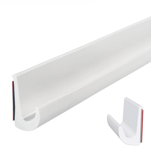 Inscrip RV-Regenrinnen, J Shape RV Regenrinne, Regenrinnen, J-Förmige Dachregenumleitung, Selbstklebende PVC J-Form RV Regenrinne, für Fahrzeug, LKW, Wohnmobil, Boot, Auto, Van, Tür (Weiß, 10M)