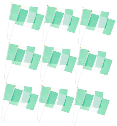 TINEASUR 20stücke Handgehaltene Nigerianische Flagge Party-handflaggen Sport-dekoflaggen Verschleißfeste Polyestergardinen Tragbare Nationalflaggen Für Events Und Dekoration