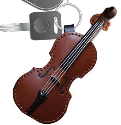 Leder-Schlüsselanhänger für Violine und Cello, kleine Violine, Musikinstrument-Schlüsselanhänger, Schmuck, Taschenanhänger für Musikliebhaber, Cello, siehe Beschreibung