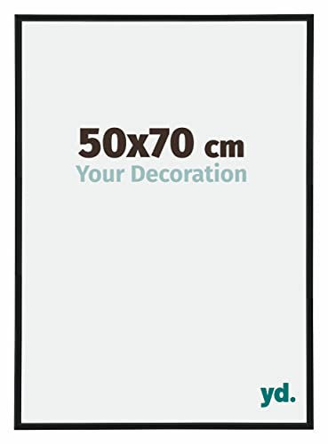 yd. Your Decoration - Puzzlerahmen 50x70 cm - Schwarz Matt - Puzzlerahmen 500-1000 Teile - Kunststoff Bilderrahmen - Annecy